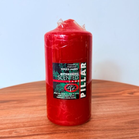 Red Bittersweet Scented Pillar Candle 3"x6" VTG Cozy Ambiance Home Decor - Picture 9 of 13